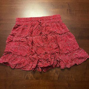 Princess Polly tiered mini skirt red